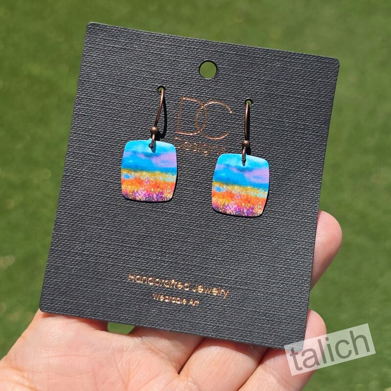 DC Designs - Summer Horizon Art Print Small Square Earrings - product image 