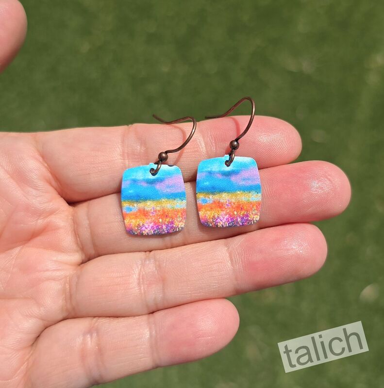 DC Designs - Summer Horizon Art Print Small Square Earrings - product image 