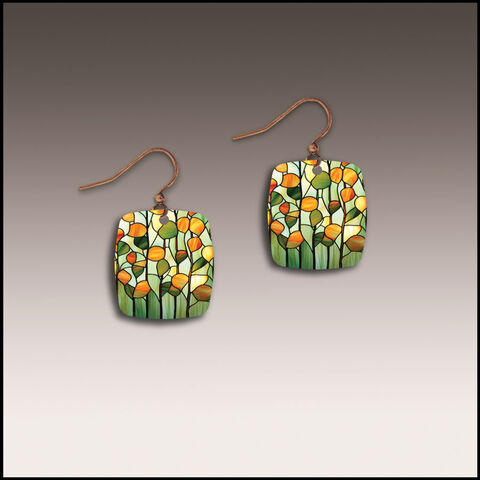DC,Designs,-,Stained,Glass,Art,Print,Small,Square,Earrings,DC Designs Jewelry, Art Print Earrings, DC Designs Earrings, Handmade Colorado