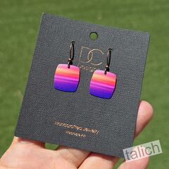 DC Designs - Sunset Beach Art Print Small Square Earrings - product images 3 of 4
