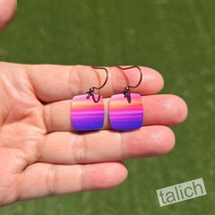 DC Designs - Sunset Beach Art Print Small Square Earrings - product images 4 of 4