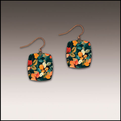 DC,Designs,-,Dark,Floral,Art,Print,Small,Square,Earrings,DC Designs Jewelry, Art Print Earrings, DC Designs Earrings, Handmade Colorado