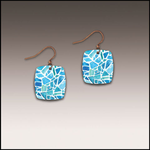 DC,Designs,-,Resort,Glass,Art,Print,Small,Square,Earrings,DC Designs Jewelry, Art Print Earrings, DC Designs Earrings, Handmade Colorado