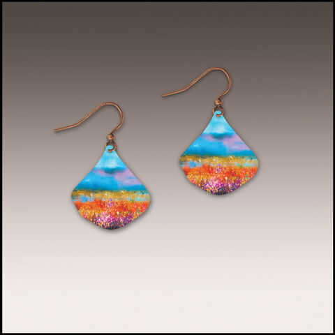 DC,Designs,-,Summer,Horizon,Small,Wide,Teardrop,Earrings,DC Designs Jewelry, Art Print Earrings, DC Designs Earrings, Handmade Colorado