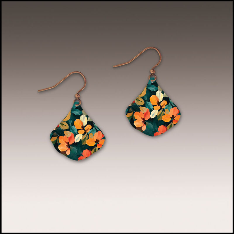DC Designs - Dark Floral Small Wide Teardrop Earrings - product image 