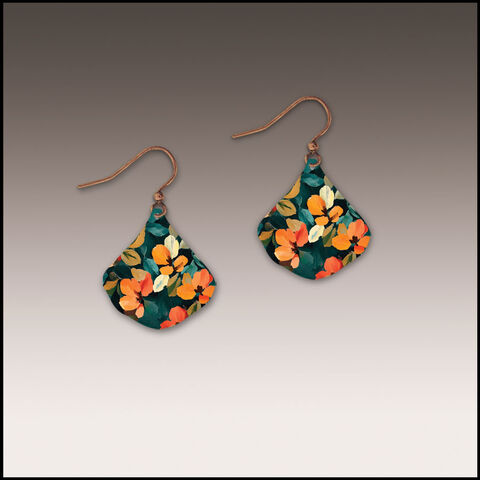 DC,Designs,-,Dark,Floral,Small,Wide,Teardrop,Earrings,DC Designs Jewelry, Art Print Earrings, DC Designs Earrings, Handmade Colorado