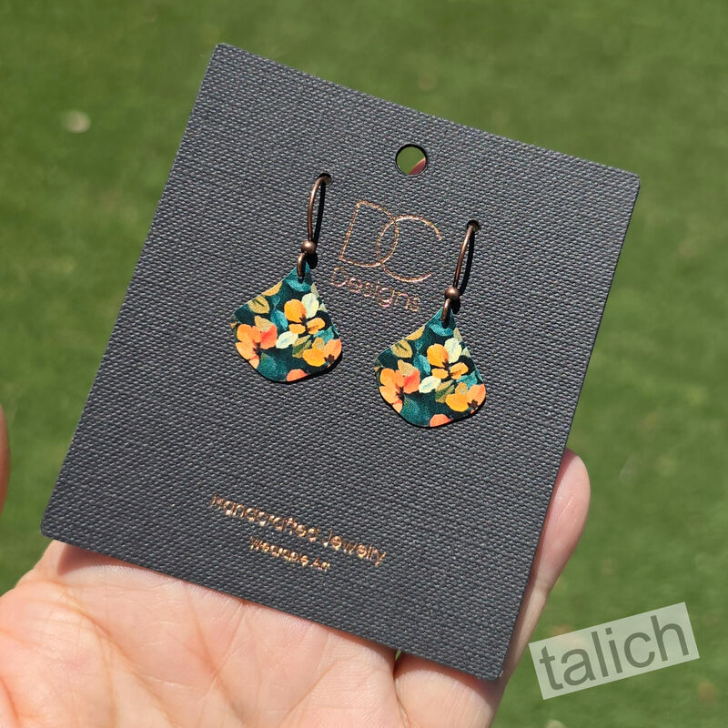 DC Designs - Dark Floral Small Wide Teardrop Earrings - product image 