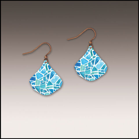 DC,Designs,-,Resort,Glass,Small,Wide,Teardrop,Earrings,DC Designs Jewelry, Art Print Earrings, DC Designs Earrings, Handmade Colorado