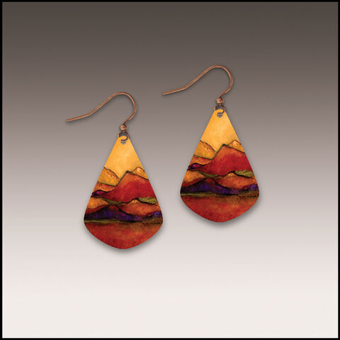 DC,Designs,-,Desert,Mountains,Teardrop,Earrings,DC Designs Jewelry, Art Print Earrings, DC Designs Earrings, Handmade Colorado