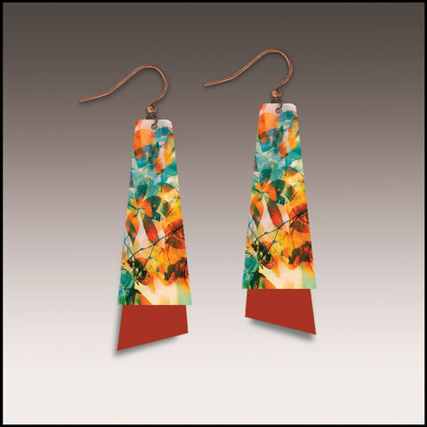 DC,Designs,-,Sienna,Canopy,Layered,Long,Drop,Earrings,DC Designs Jewelry, Art Print Earrings, DC Designs Earrings, Handmade Colorado