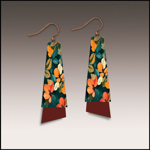 DC,Designs,-,Dark,Floral,Layered,Long,Drop,Earrings,DC Designs Jewelry, Art Print Earrings, DC Designs Earrings, Handmade Colorado