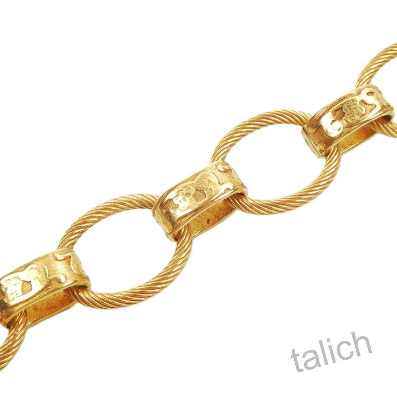 Catherine Popesco Floral Embossed Twist Rope Oval Chain Toggle Bracelet in Gold - product image 
