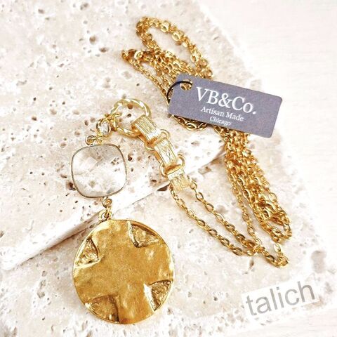 Designer,VB&CO,Vintage,Style,Gold,Tone,Lord’s,Prayer,Medal,Long,Necklace,VB&CO Vintage Style Gold Tone Lord’s Prayer Medal Long Necklace, VB&CO jewelry,  Lord’s Prayer necklace