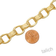 Catherine Popesco Floral Embossed Chunky Chain Toggle Bracelet in Gold - product images 4 of 5
