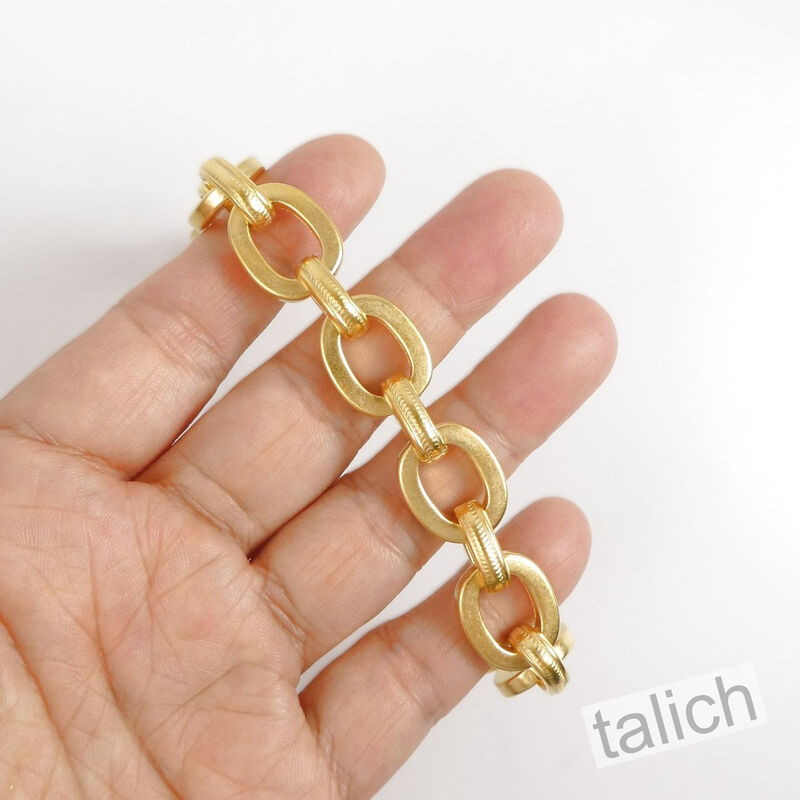 Catherine Popesco Chunky Linked Oval Chain Toggle Bracelet in Gold - product image 