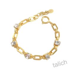 Catherine Popesco Slender Chain Bracelet with Five Small Crystal Stations - product images 1 of 6