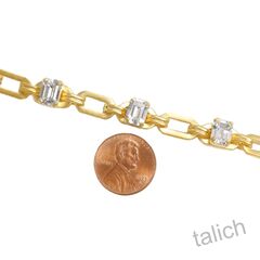 Catherine Popesco Slender Chain Bracelet with Five Small Crystal Stations - product images 3 of 6