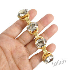 Catherine Popesco Embossed Chain Bracelet with Large Oval Crystal Stations - product images 5 of 5