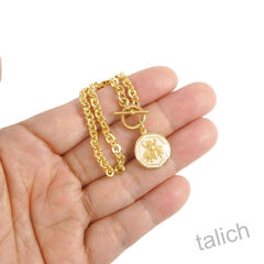 Catherine Popesco Toggle Chain Bracelet with Enamel Bee Charm in White - product images 4 of 4