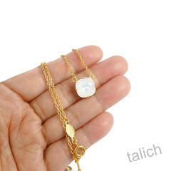 Catherine Popesco Classic Crystal Necklace in White Opal - product images 5 of 6