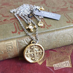 Designer VB&CO Vintage Style Layered Crystal Serenity Cross Necklace - product images 1 of 9