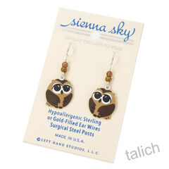 Sienna sky Earrings - Brown Owl - product images 3 of 5