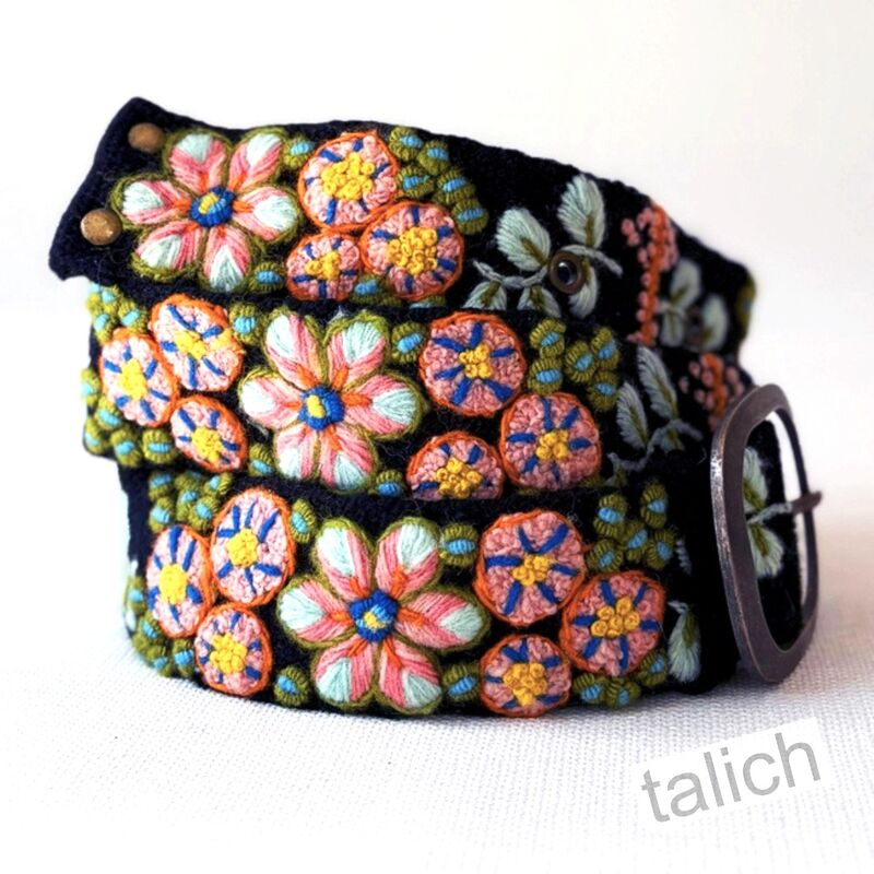 Jenny Krauss Southwest Walkabout Floral Embroidered Wool Belt - product image 