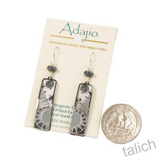 Adajio Earrings - Black & White Long Column with Sunrise Overlay - product images 4 of 4