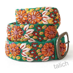 Jenny Krauss Autumn Sonata Floral Embroidered Wool Belt - product images 1 of 11