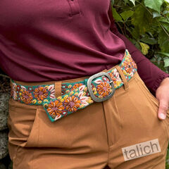 Jenny Krauss Autumn Sonata Floral Embroidered Wool Belt - product images 7 of 11