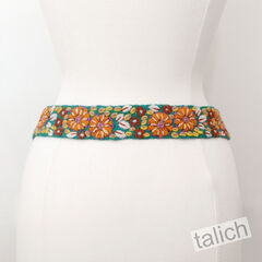Jenny Krauss Autumn Sonata Floral Embroidered Wool Belt - product images 3 of 11