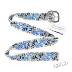 Jenny Krauss Blue Serenade Floral Embroidered Wool Belt - product images 5 of 12
