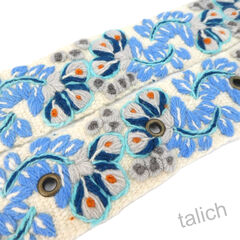Jenny Krauss Blue Serenade Floral Embroidered Wool Belt - product images 9 of 12