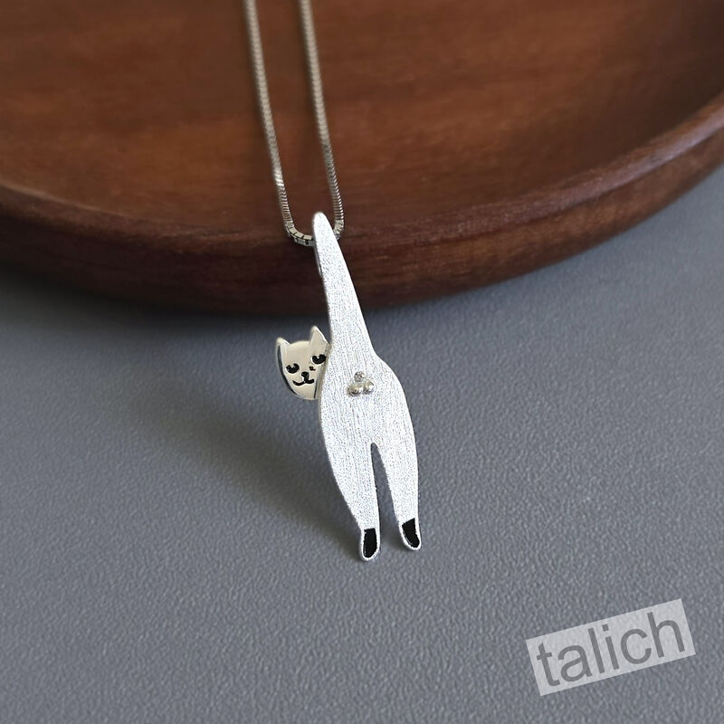 Gold Plated or Sterling Silver Head Turning Male Cat Pendant Necklace - product image 