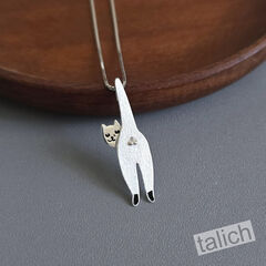 Gold Plated or Sterling Silver Head Turning Male Cat Pendant Necklace - product images 1 of 5