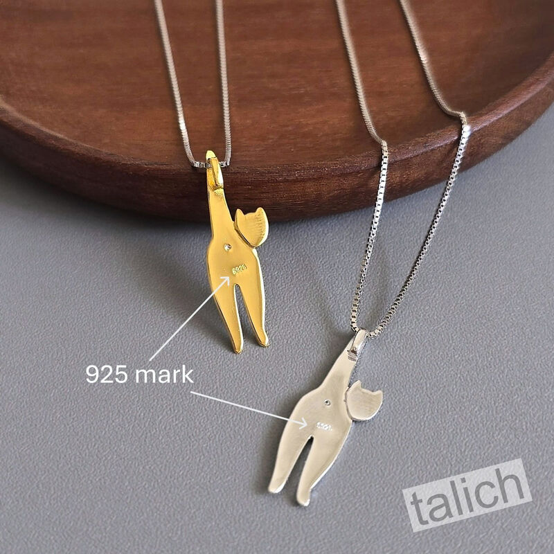 Gold Plated or Sterling Silver Head Turning Male Cat Pendant Necklace - product image 