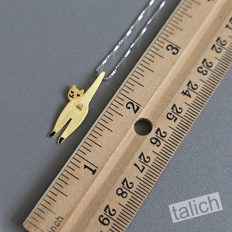 Gold Plated or Sterling Silver Head Turning Male Cat Pendant Necklace - product image 