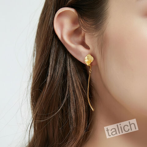Sterling,Silver,Long,Stem,Calla,Lily,Flower,Earrings,Sterling Silver Long Stem Calla Lily Flower Earrings