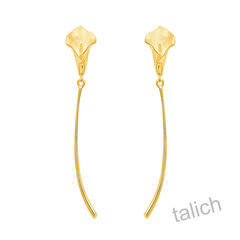 Sterling Silver Long Stem Calla Lily Flower Earrings - product images 3 of 7