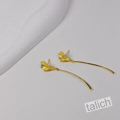 Sterling Silver Long Stem Calla Lily Flower Earrings - product images 7 of 7