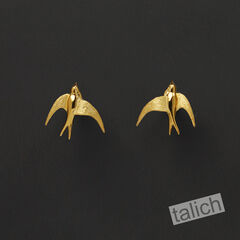 Sterling Silver Small Flying Swallow Ear Cuff Earrings - product images 5 of 6