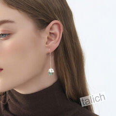 Gold Plated or Sterling Silver Little House Long Threader Earrings  - product images 11 of 11