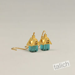 Gold Plated or Sterling Silver Little House Long Threader Earrings  - product images 5 of 11