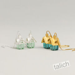 Gold Plated or Sterling Silver Little House Long Threader Earrings  - product images 7 of 11