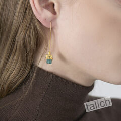 Gold Plated or Sterling Silver Little House Long Threader Earrings  - product images 8 of 11