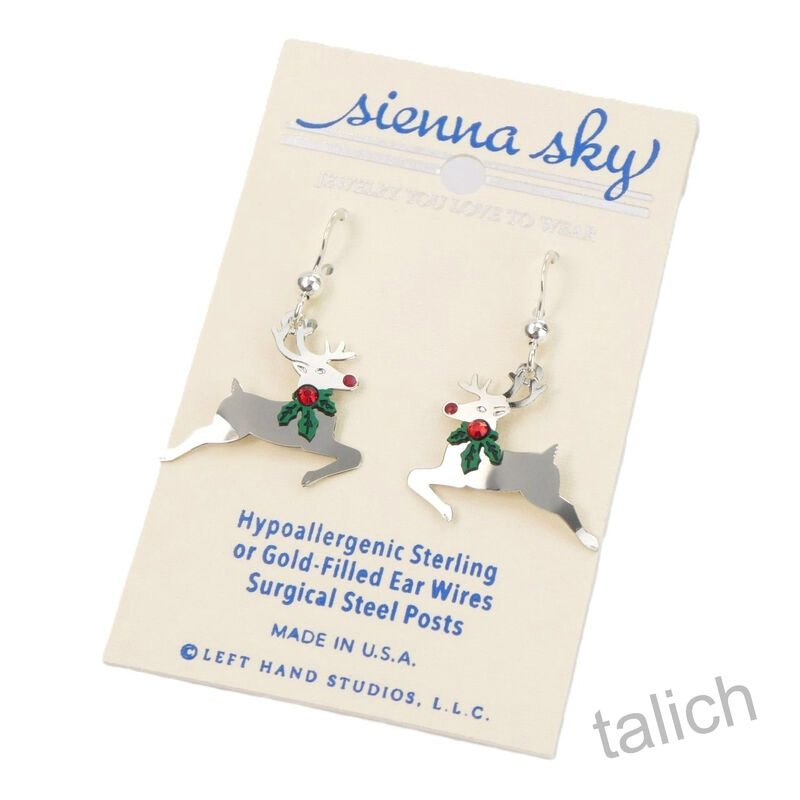 Sienna Sky Earrings - Reindeer with Holly Around Neck - product image 
