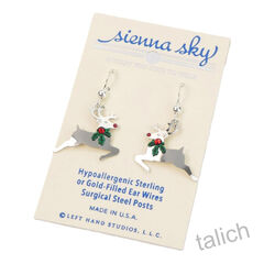 Sienna Sky Earrings - Reindeer with Holly Around Neck - product images 2 of 4