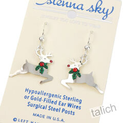 Sienna Sky Earrings - Reindeer with Holly Around Neck - product images 3 of 4