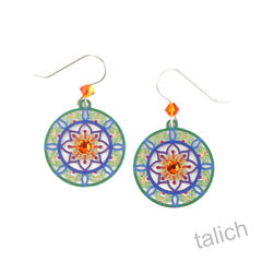 Adajio Earrings - Mandala in Green, Blue, and Orange - product images 1 of 4
