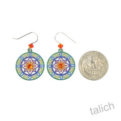 Adajio Earrings - Mandala in Green, Blue, and Orange - product images 4 of 4